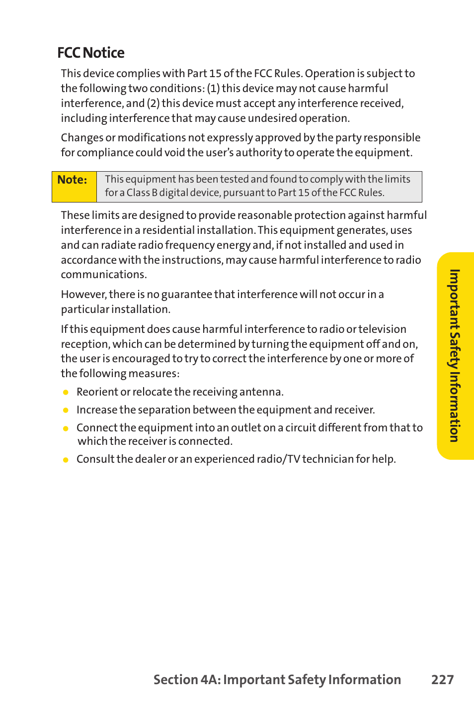 Fcc notice | Sprint Nextel SPRINT PCSVISION SCP-7000 User Manual | Page 243 / 254