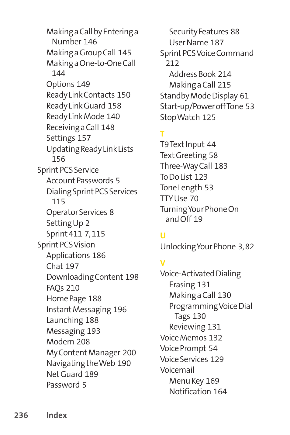 Sprint Nextel SPRINT PCSVISION SCP-7000 User Manual | Page 252 / 254