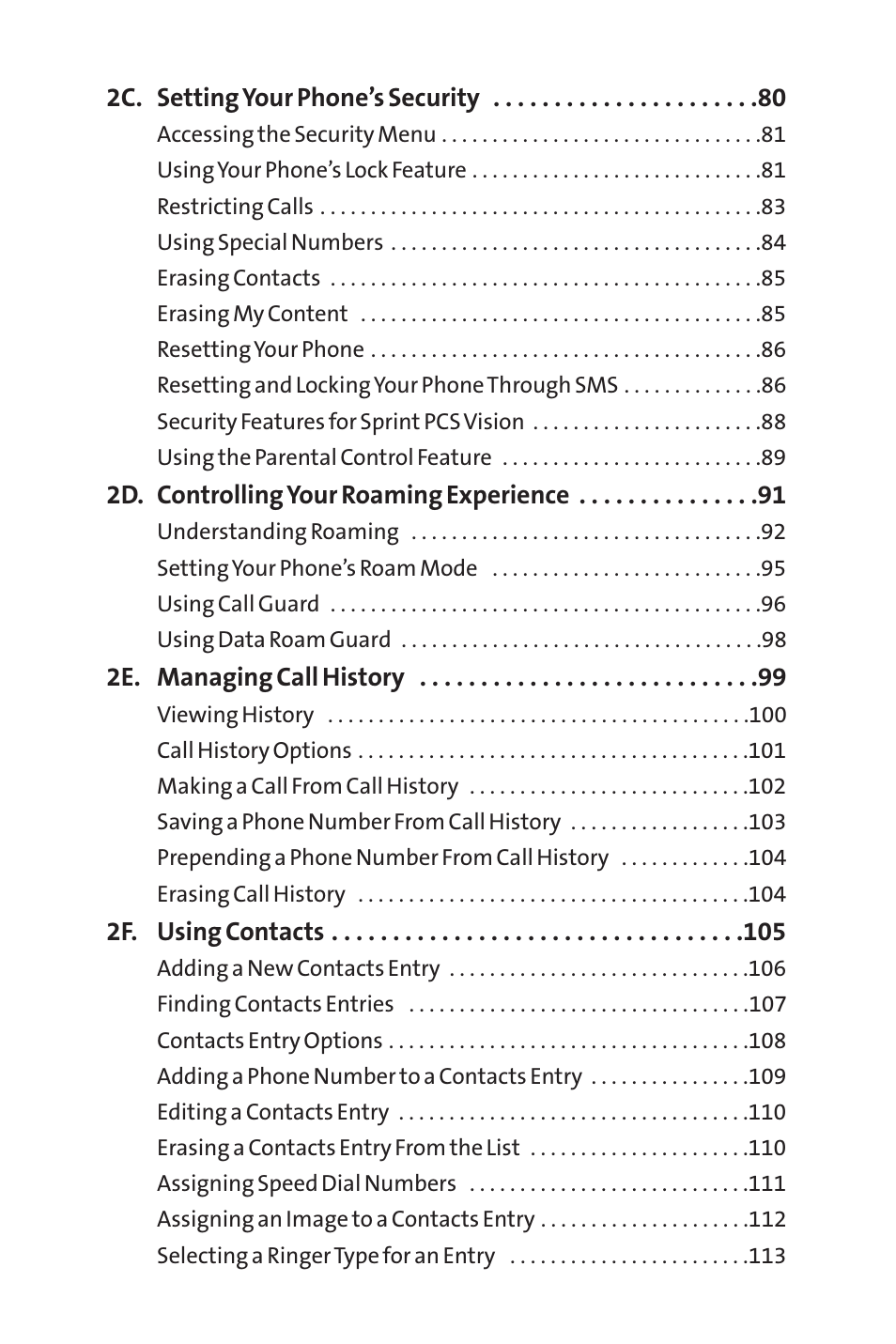 Sprint Nextel SPRINT PCSVISION SCP-7000 User Manual | Page 3 / 254