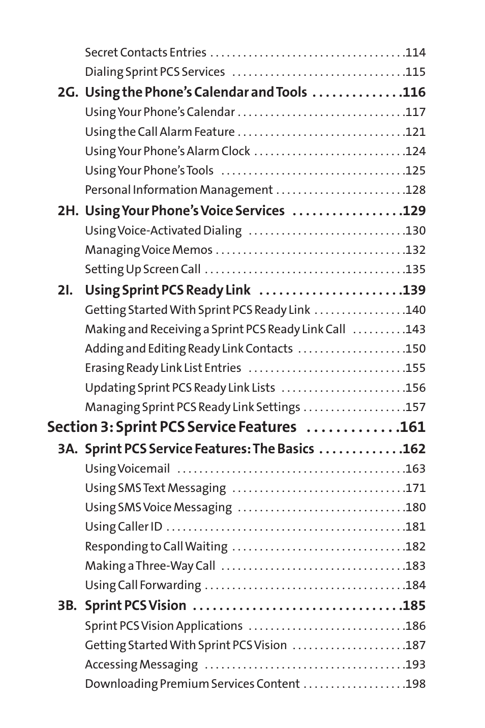 Sprint Nextel SPRINT PCSVISION SCP-7000 User Manual | Page 4 / 254