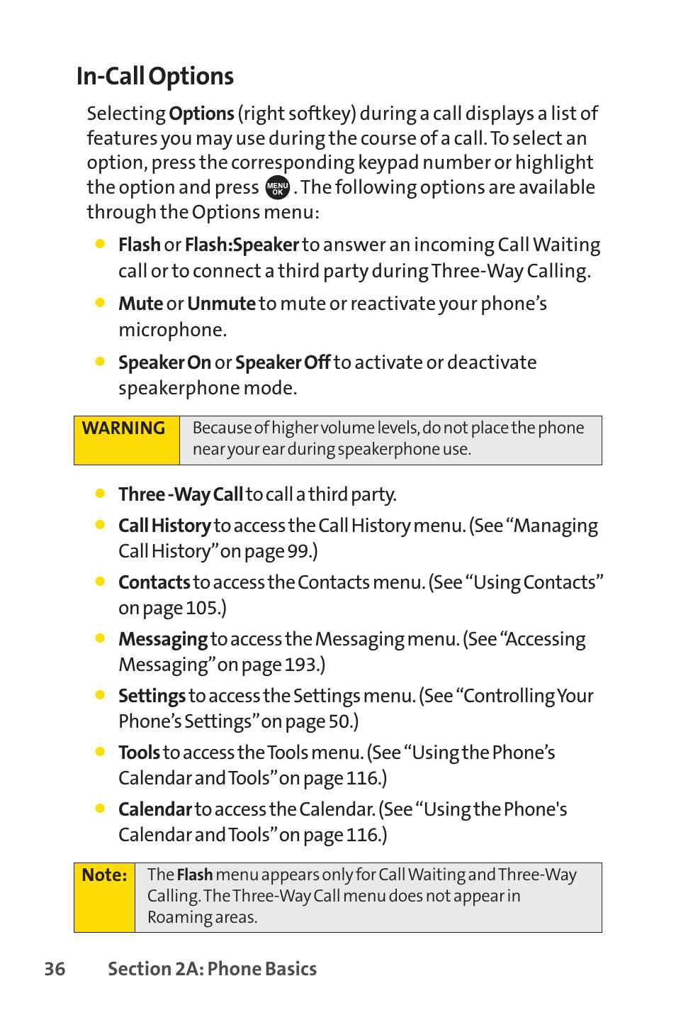 In-call options | Sprint Nextel SPRINT PCSVISION SCP-7000 User Manual | Page 52 / 254