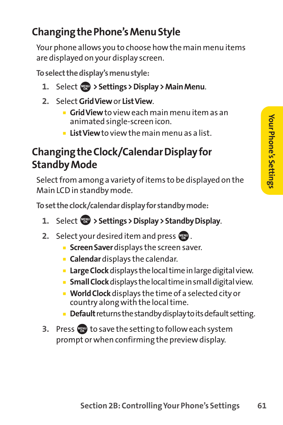 Changing the phone’s menu style | Sprint Nextel SPRINT PCSVISION SCP-7000 User Manual | Page 77 / 254