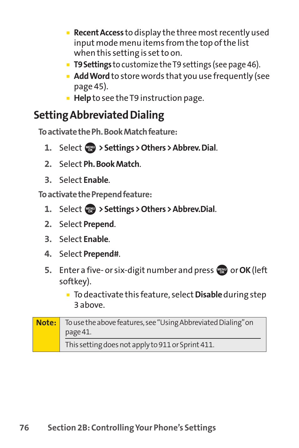 Setting abbreviated dialing | Sprint Nextel SPRINT PCSVISION SCP-7000 User Manual | Page 92 / 254