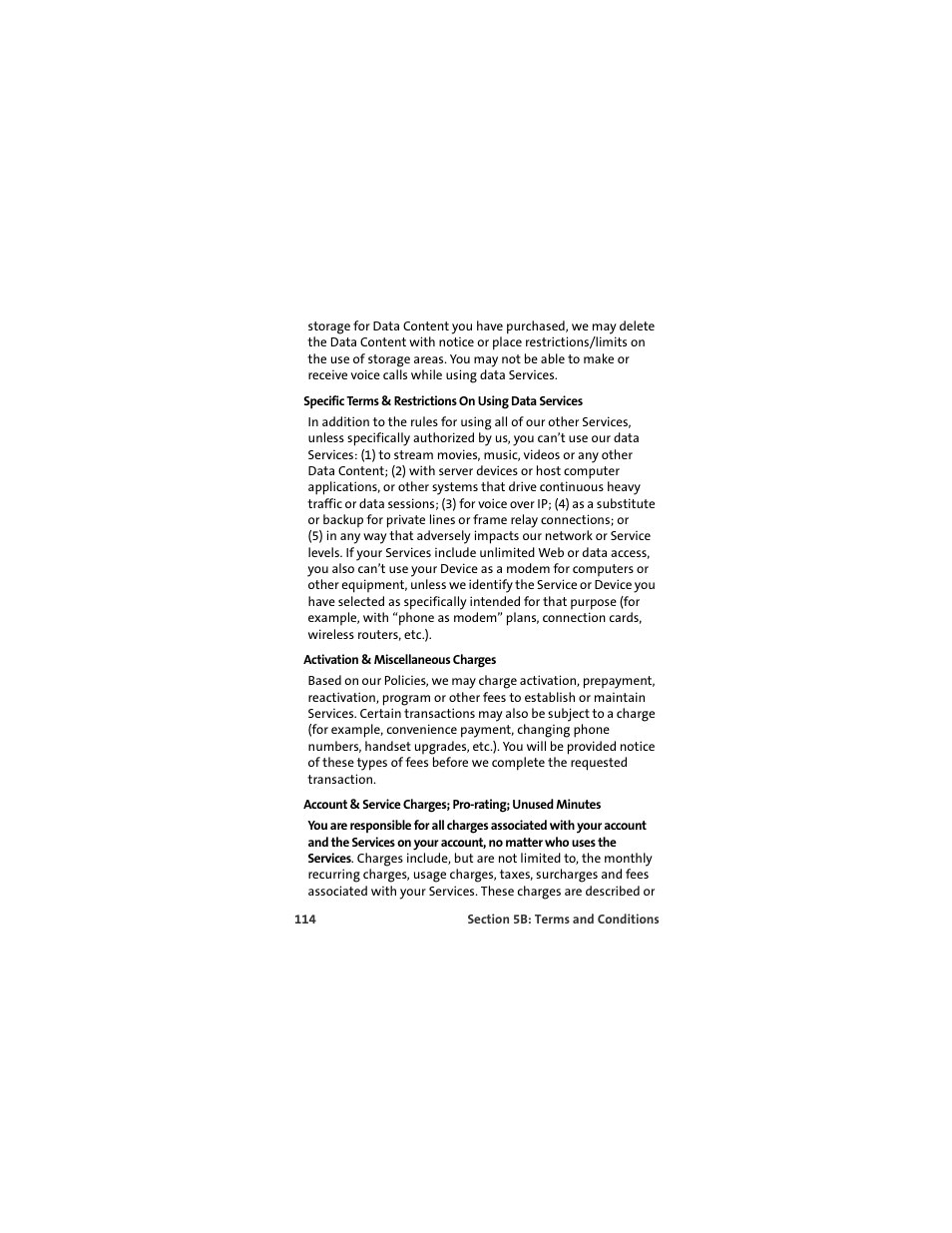 Activation & miscellaneous charges | Sprint Nextel MERLIN EX720 User Manual | Page 120 / 135