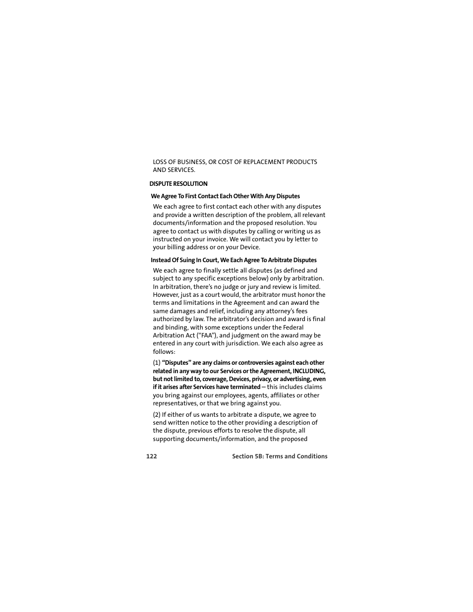 Dispute resolution | Sprint Nextel MERLIN EX720 User Manual | Page 128 / 135
