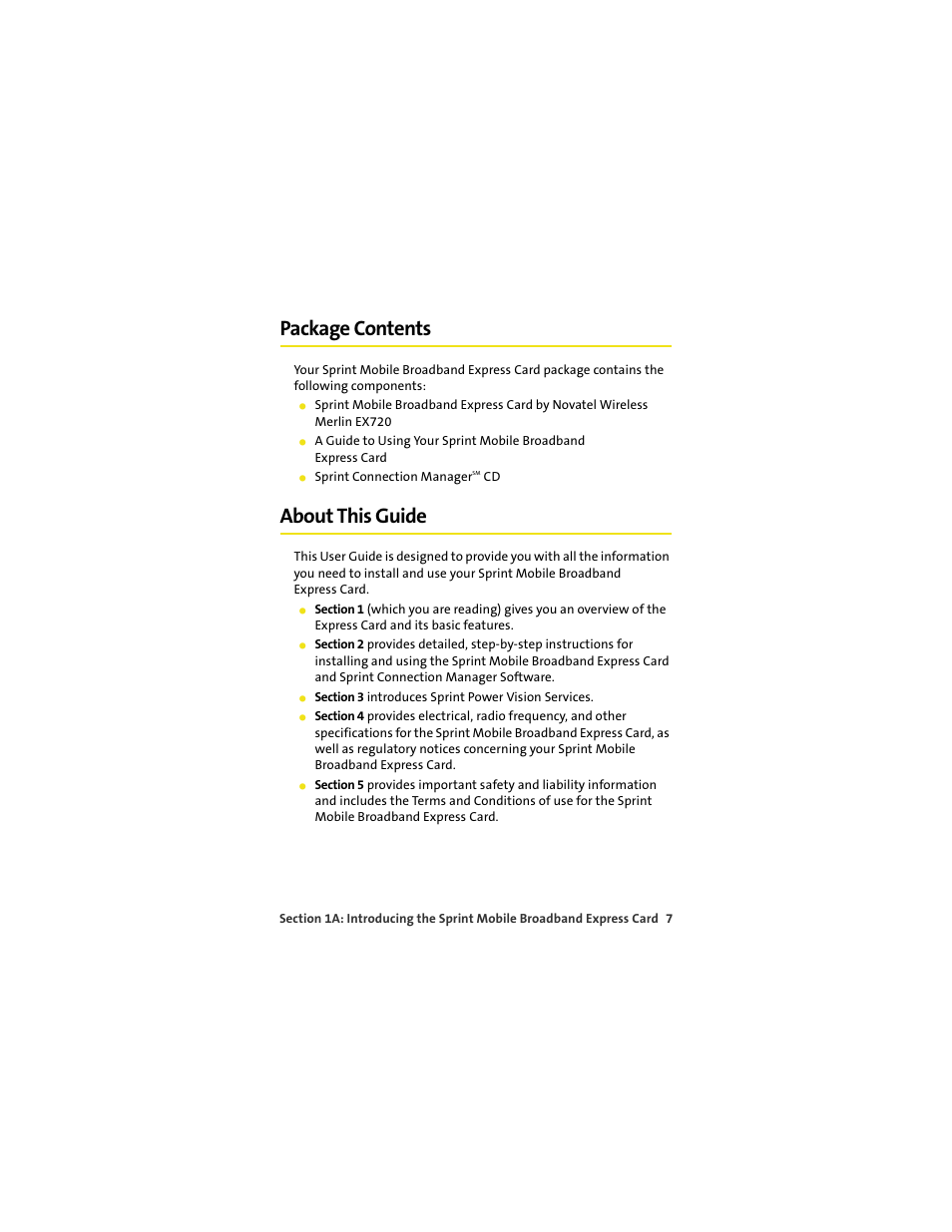 Package contents, About this guide | Sprint Nextel MERLIN EX720 User Manual | Page 13 / 135