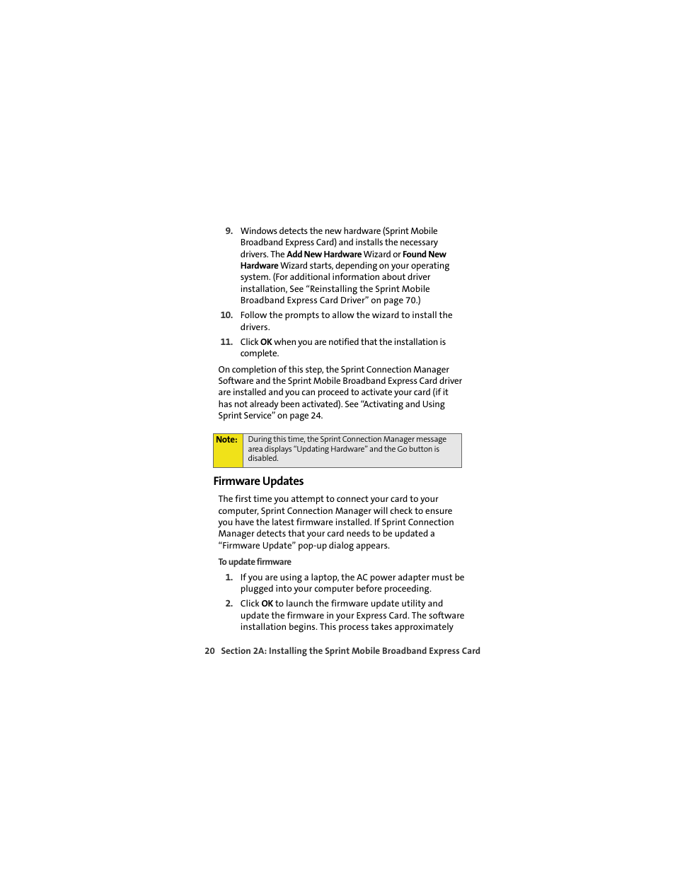 Firmware updates | Sprint Nextel MERLIN EX720 User Manual | Page 26 / 135