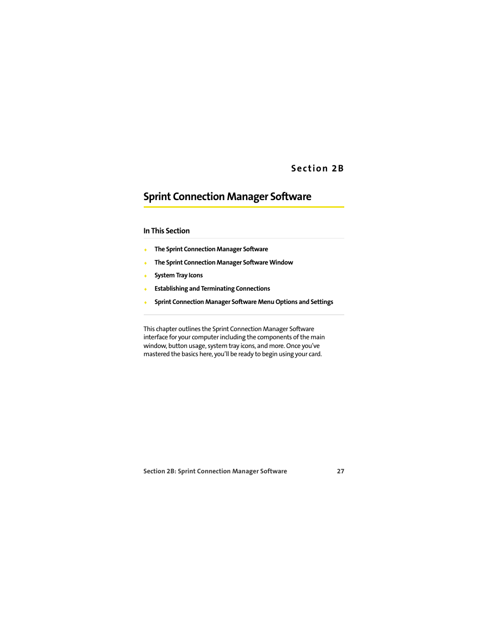Sprint connection manager software, 2b. sprint connection manager software | Sprint Nextel MERLIN EX720 User Manual | Page 33 / 135