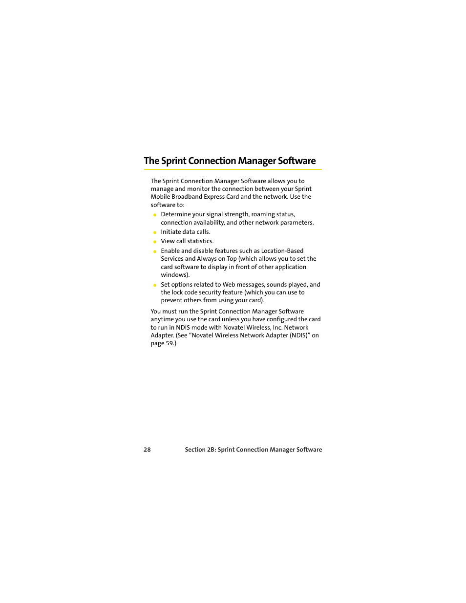 The sprint connection manager software | Sprint Nextel MERLIN EX720 User Manual | Page 34 / 135