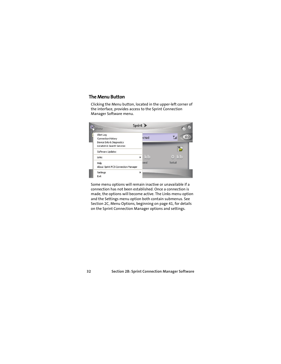 The menu button | Sprint Nextel MERLIN EX720 User Manual | Page 38 / 135