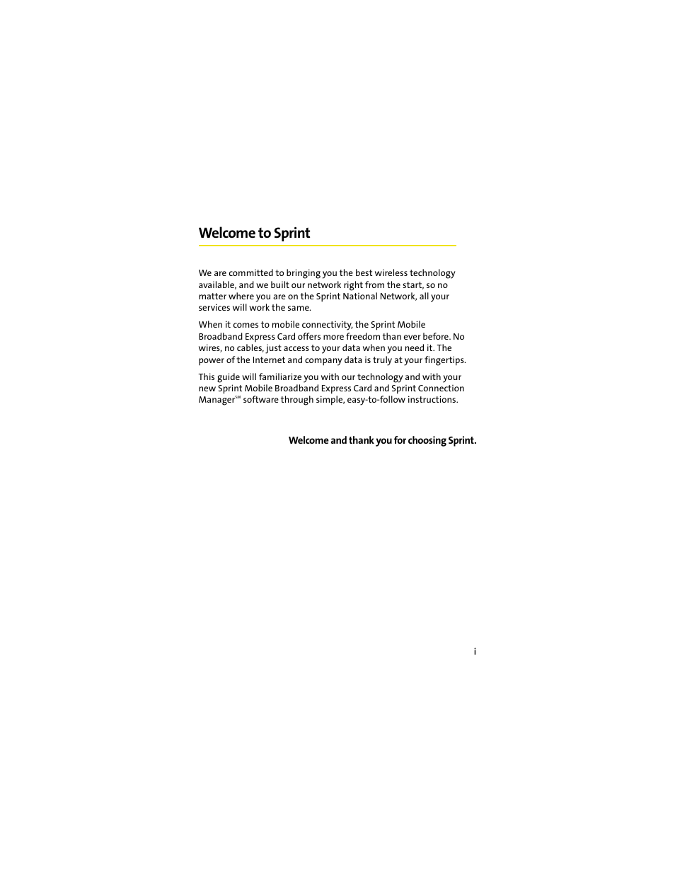 Welcome to sprint | Sprint Nextel MERLIN EX720 User Manual | Page 5 / 135