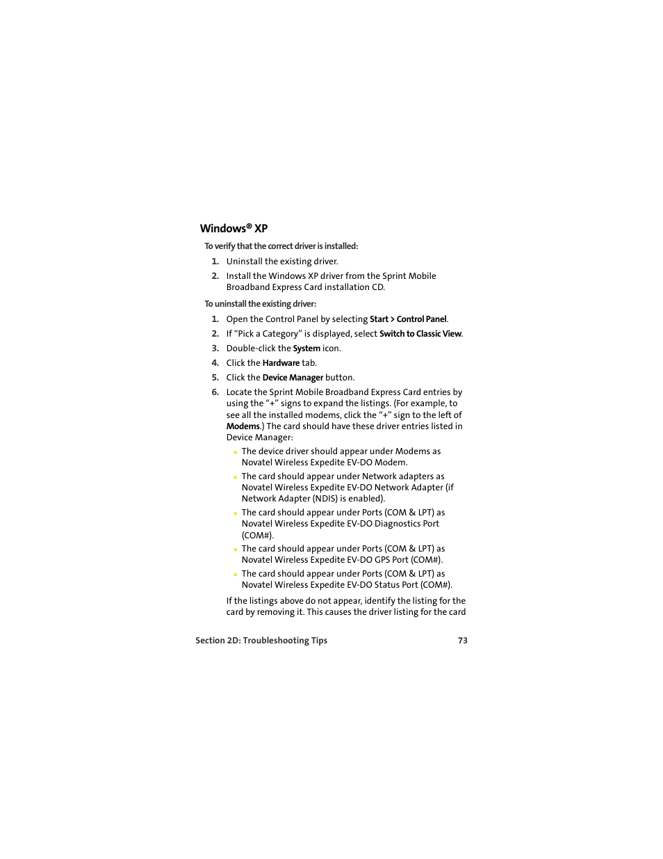 Windows® xp | Sprint Nextel MERLIN EX720 User Manual | Page 79 / 135