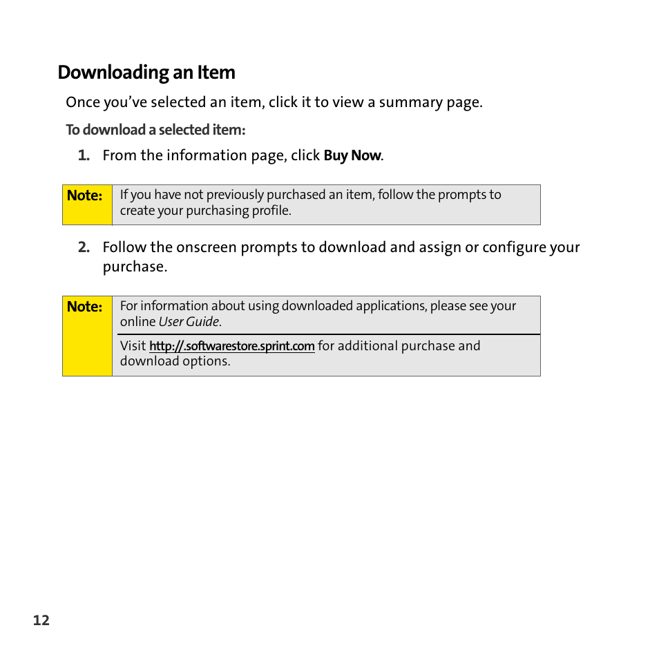 Downloading an item | Sprint Nextel Mobile Digital TV User Manual | Page 14 / 22