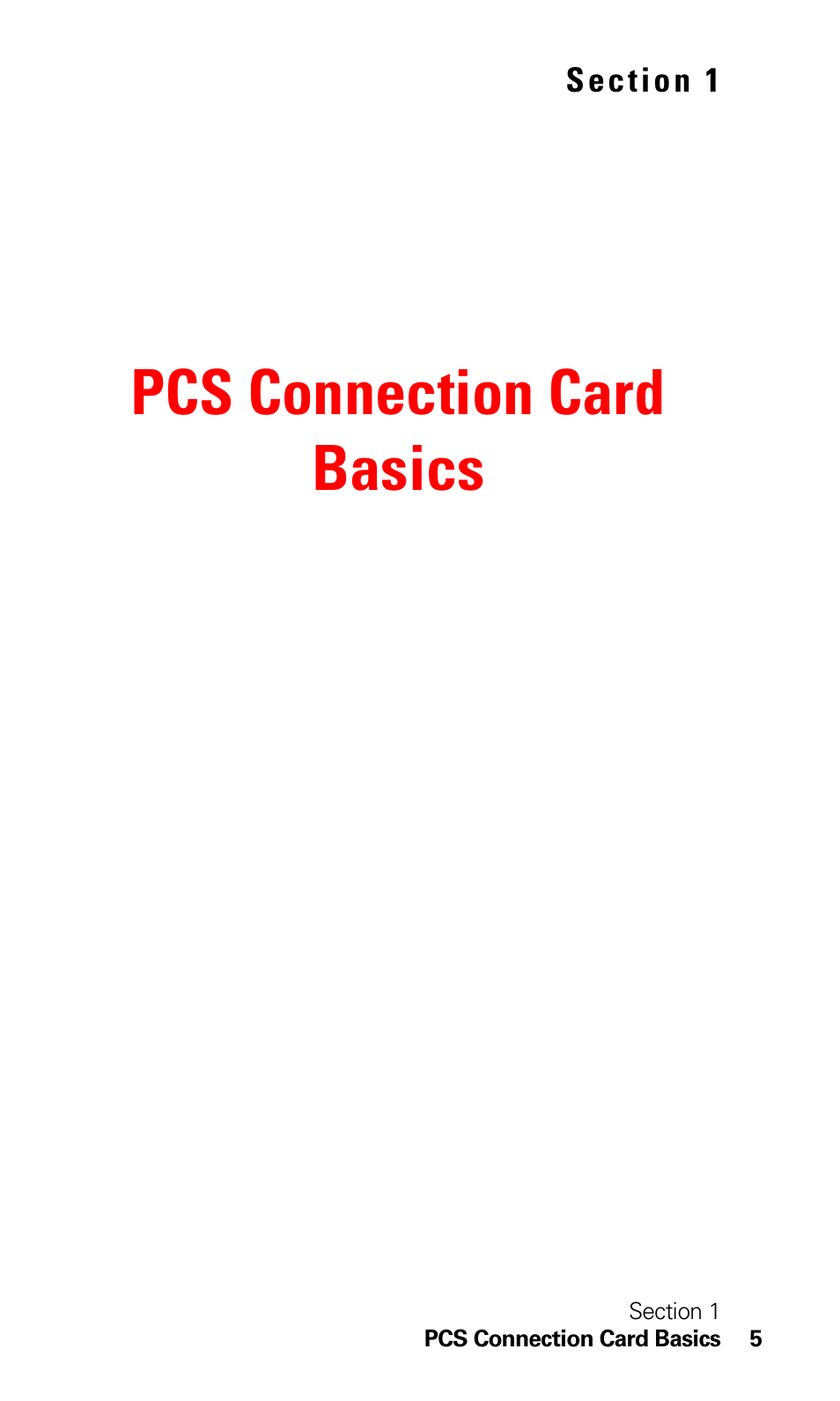 Pcs connection card basics, Section 1: pcs connection card basics | Sprint Nextel 550 User Manual | Page 11 / 175