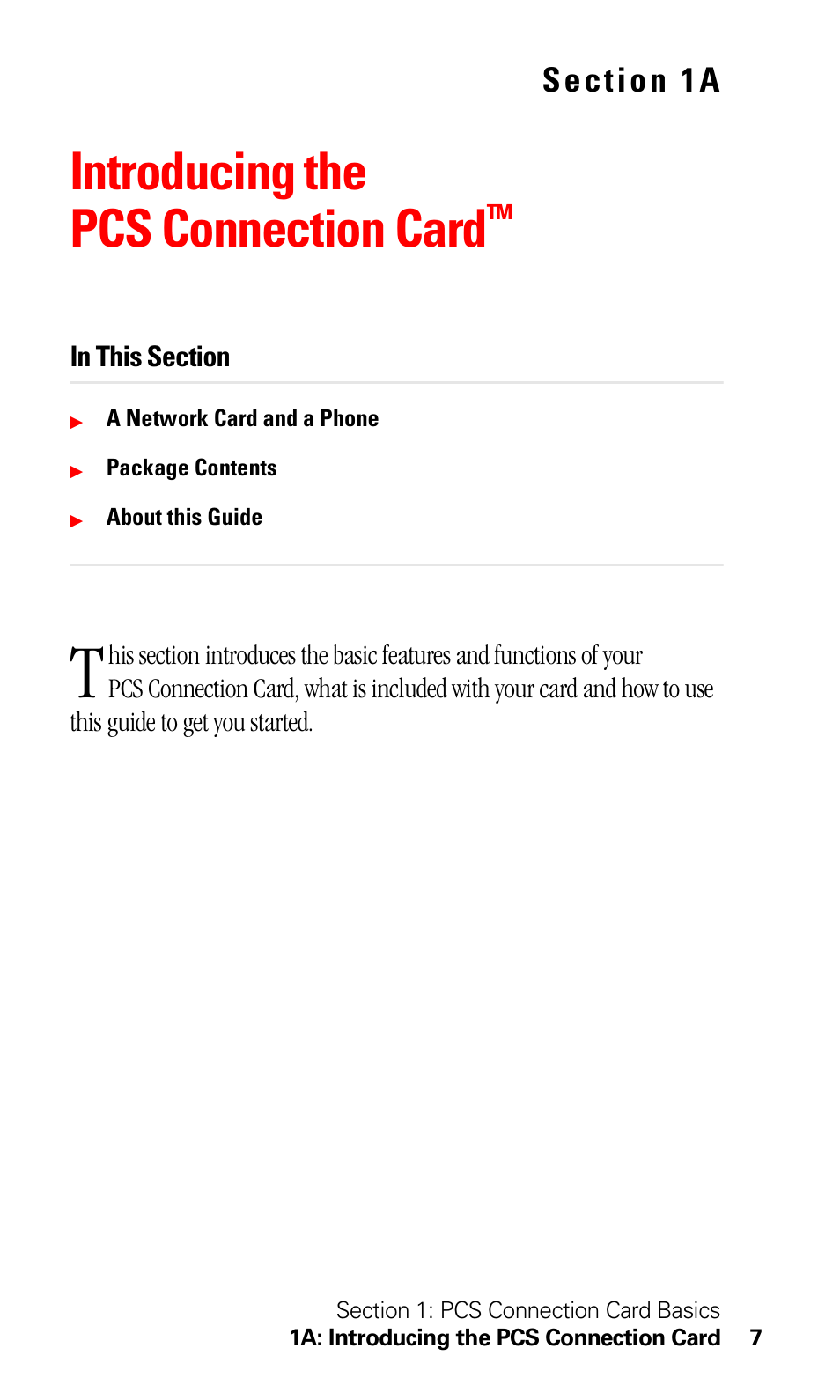 Introducing the pcs connection cardtm, Introducing the pcs connection card | Sprint Nextel 550 User Manual | Page 13 / 175