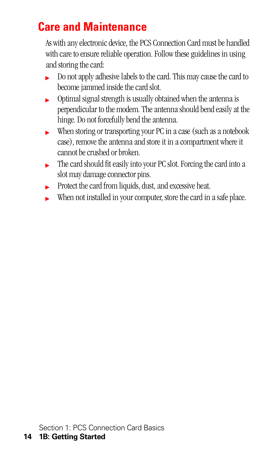 Care and maintenance | Sprint Nextel 550 User Manual | Page 20 / 175