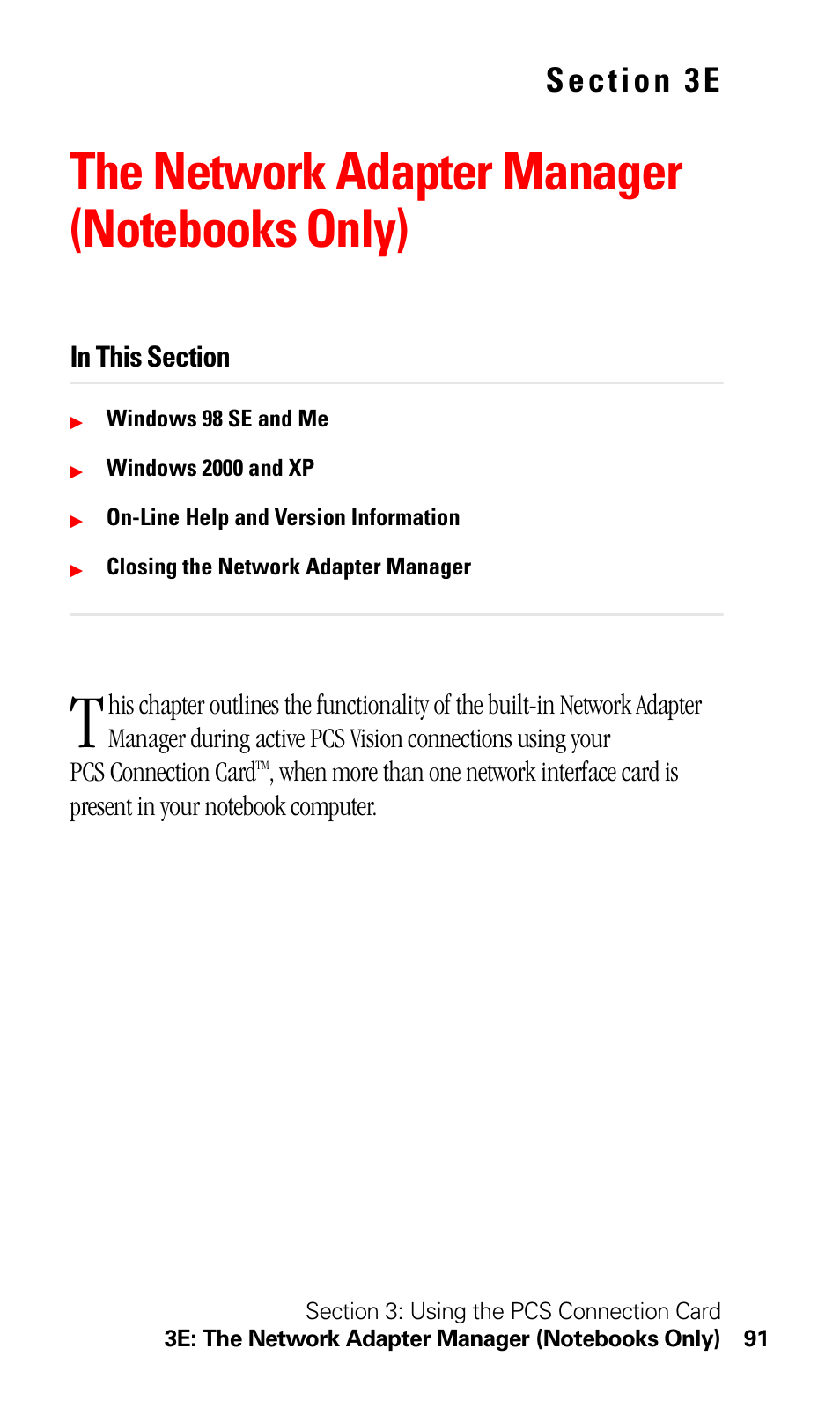 The network adapter manager (notebooks only), 3e. the network adapter manager (notebooks only) | Sprint Nextel 550 User Manual | Page 97 / 175