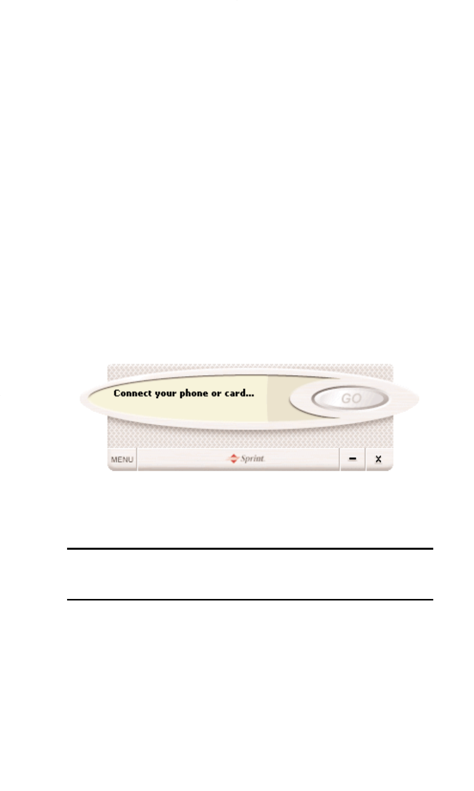 The minimize and close buttons, Connection status | Sprint Nextel PC3200 User Manual | Page 42 / 101