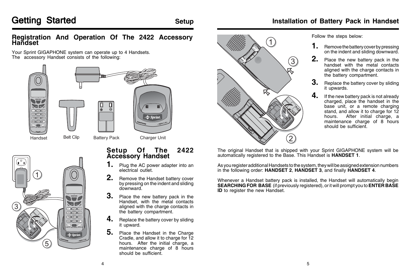 Getting started | Sprint Nextel 2422 User Manual | Page 3 / 9