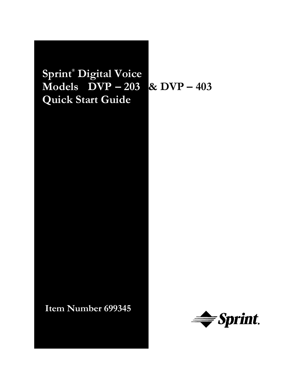 Sprint Nextel Digital Voice DVP 403 User Manual | 22 pages