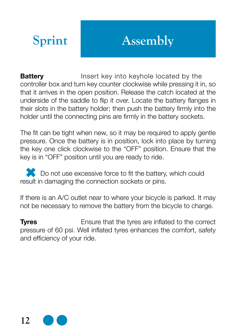 Sprint, Assembly | Sprint Nextel eZee Bike User Manual | Page 12 / 26