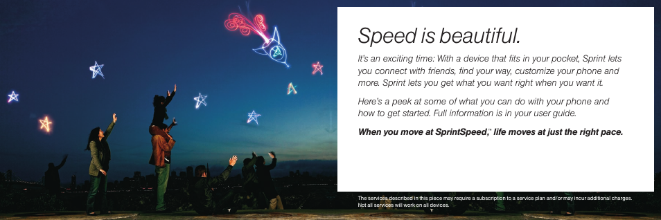 Speed is beautiful | Sprint Nextel GH68-17398A User Manual | Page 2 / 12