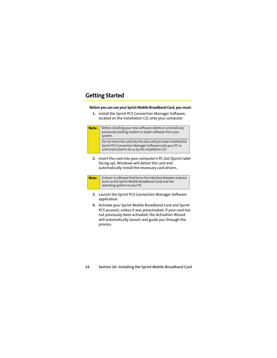 Getting started | Sprint Nextel S720 User Manual | Page 20 / 119