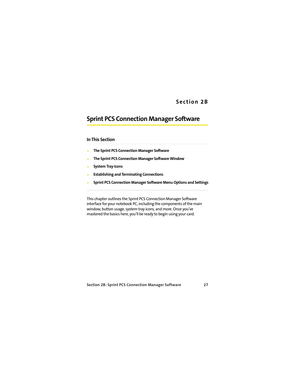 Sprint pcs connection manager software, 2b. sprint pcs connection manager software | Sprint Nextel S720 User Manual | Page 33 / 119