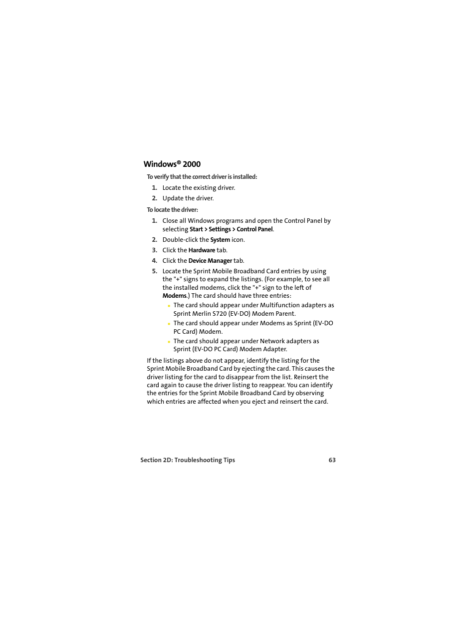 Windows® 2000 | Sprint Nextel S720 User Manual | Page 69 / 119