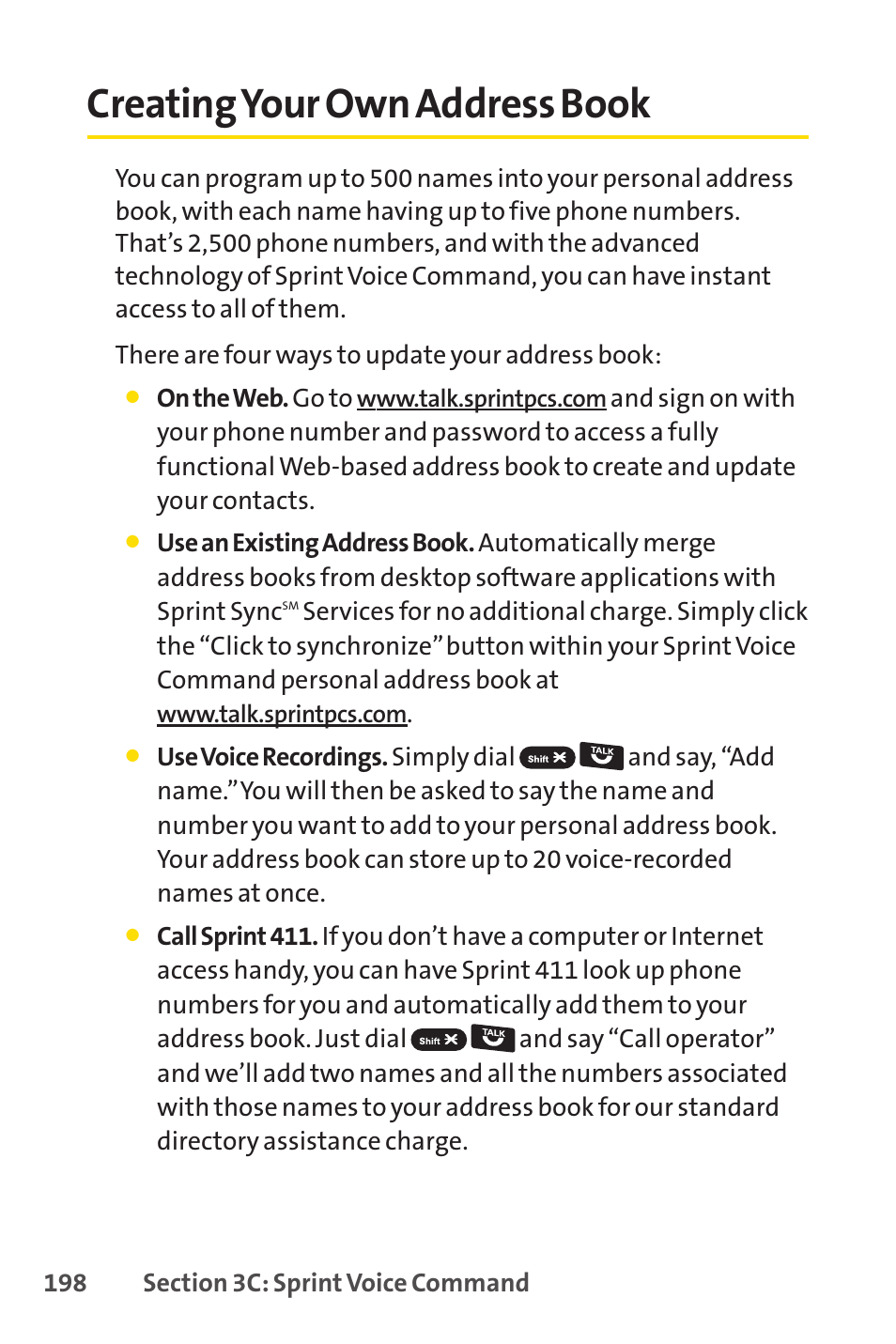 Creating your own address book | Sprint Nextel SprintVision Katana 2 User Manual | Page 214 / 236