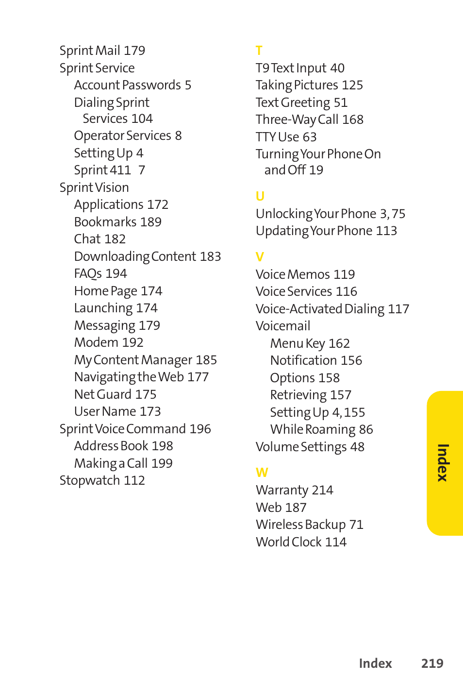 Sprint Nextel SprintVision Katana 2 User Manual | Page 235 / 236