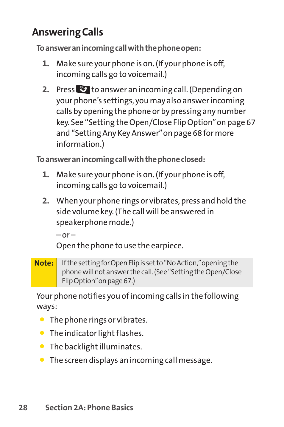 Answering calls | Sprint Nextel SprintVision Katana 2 User Manual | Page 44 / 236