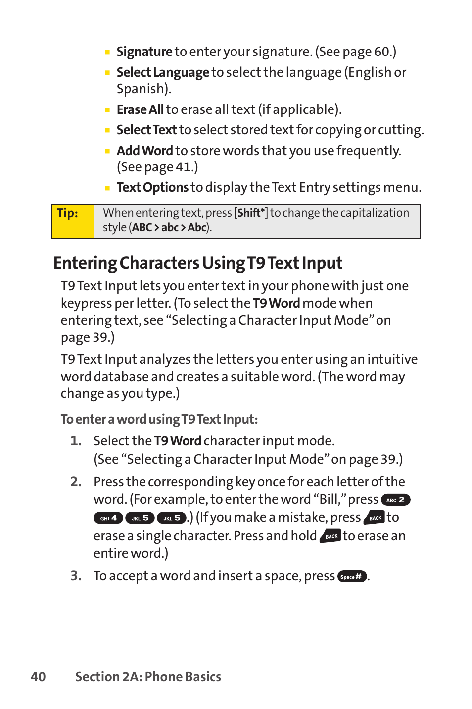 Entering characters using t9 text input | Sprint Nextel SprintVision Katana 2 User Manual | Page 56 / 236