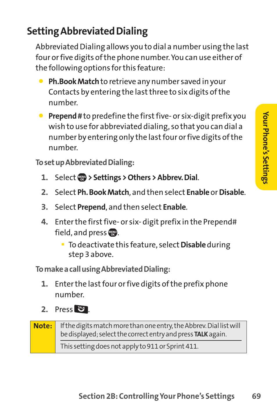 Setting abbreviated dialing | Sprint Nextel SprintVision Katana 2 User Manual | Page 85 / 236