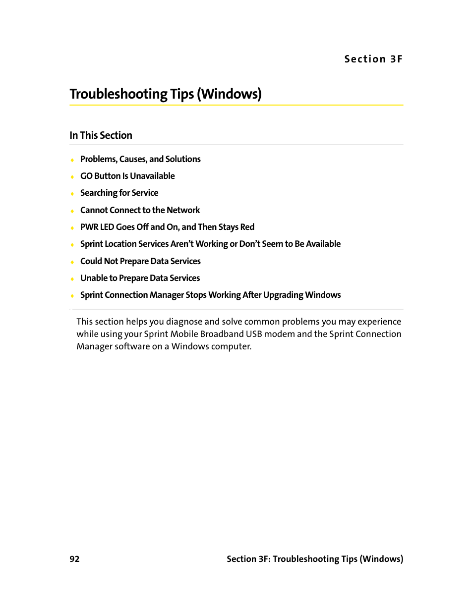 Troubleshooting tips (windows), 3f. troubleshooting tips (windows), S e c ti o n 3 f | Sprint Nextel 595U User Manual | Page 100 / 178