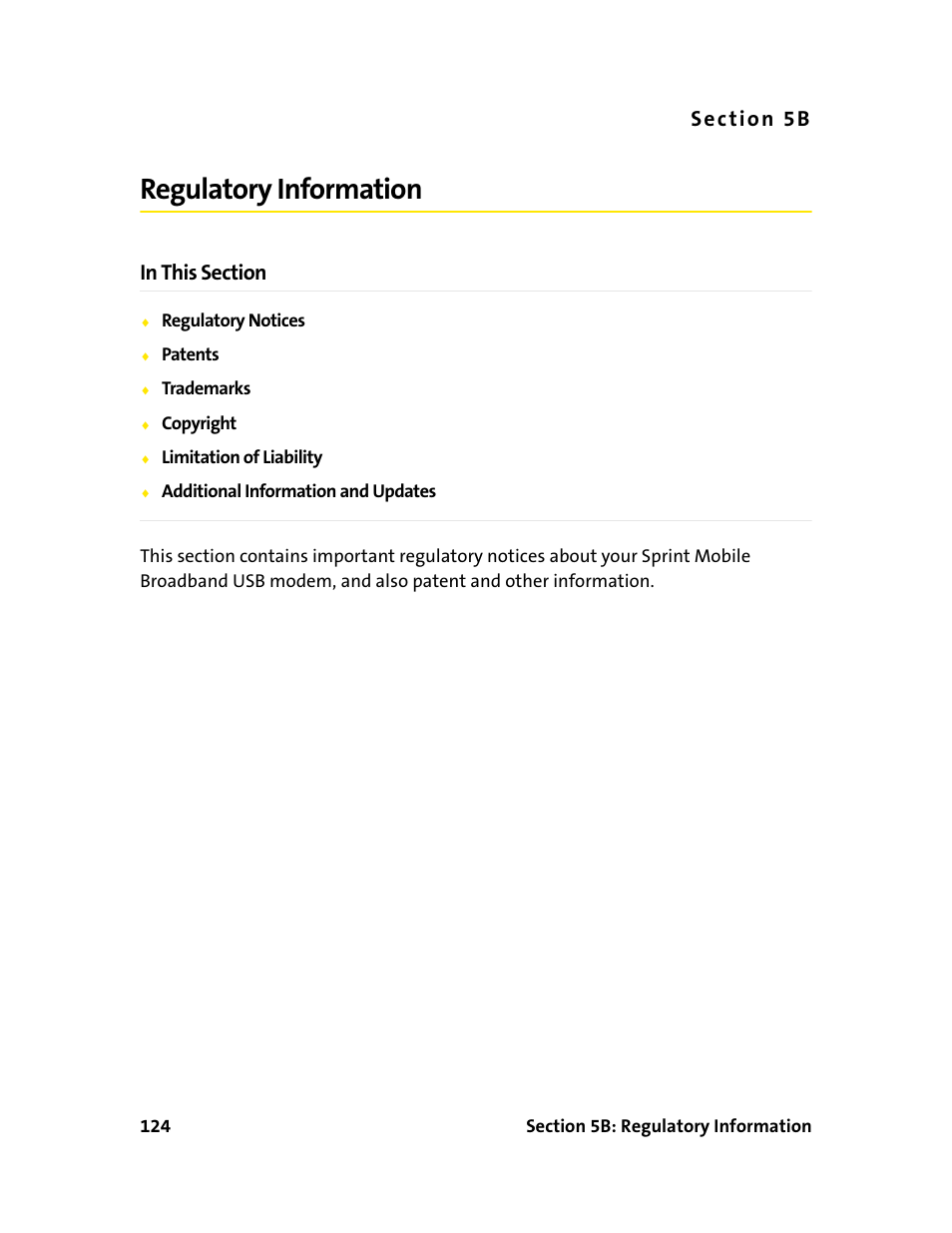 Regulatory information, 5b. regulatory information | Sprint Nextel 595U User Manual | Page 132 / 178