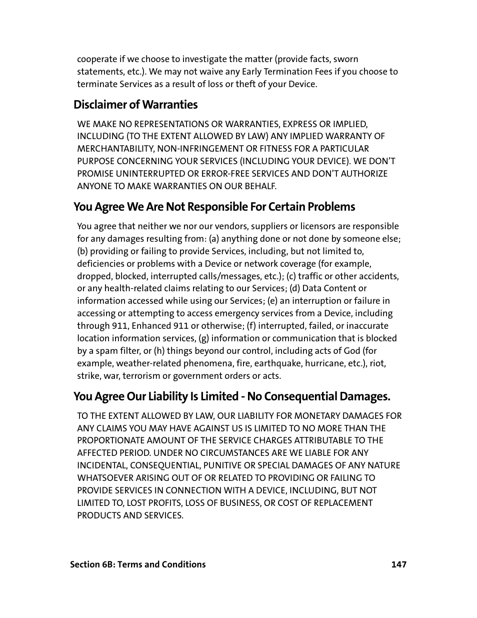 Disclaimer of warranties | Sprint Nextel 595U User Manual | Page 155 / 178