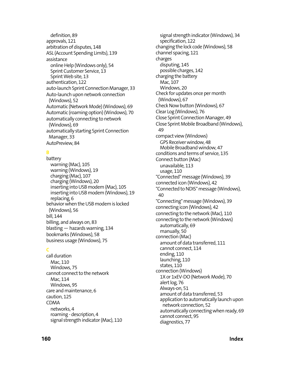 Sprint Nextel 595U User Manual | Page 168 / 178