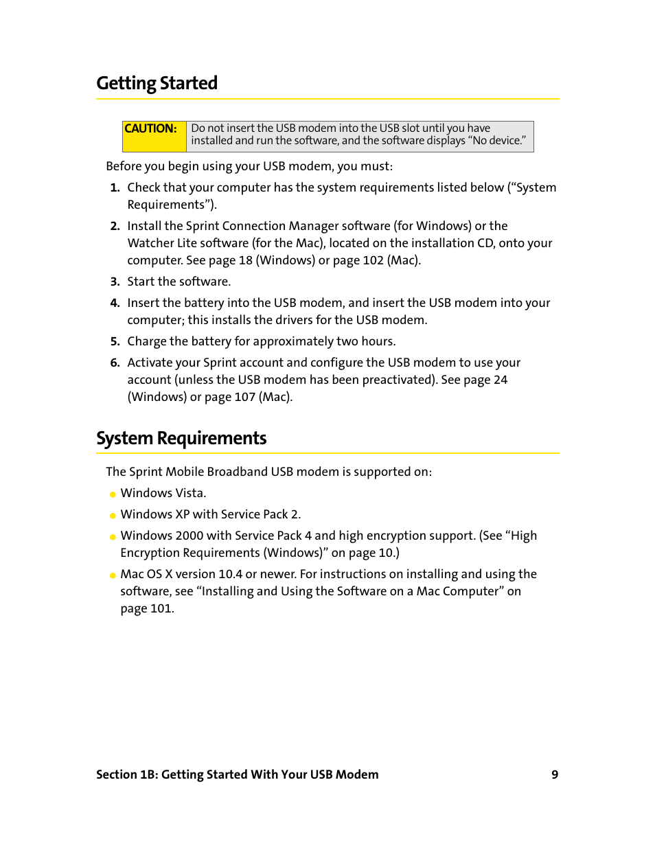 Getting started, System requirements, Getting started system requirements | Sprint Nextel 595U User Manual | Page 17 / 178