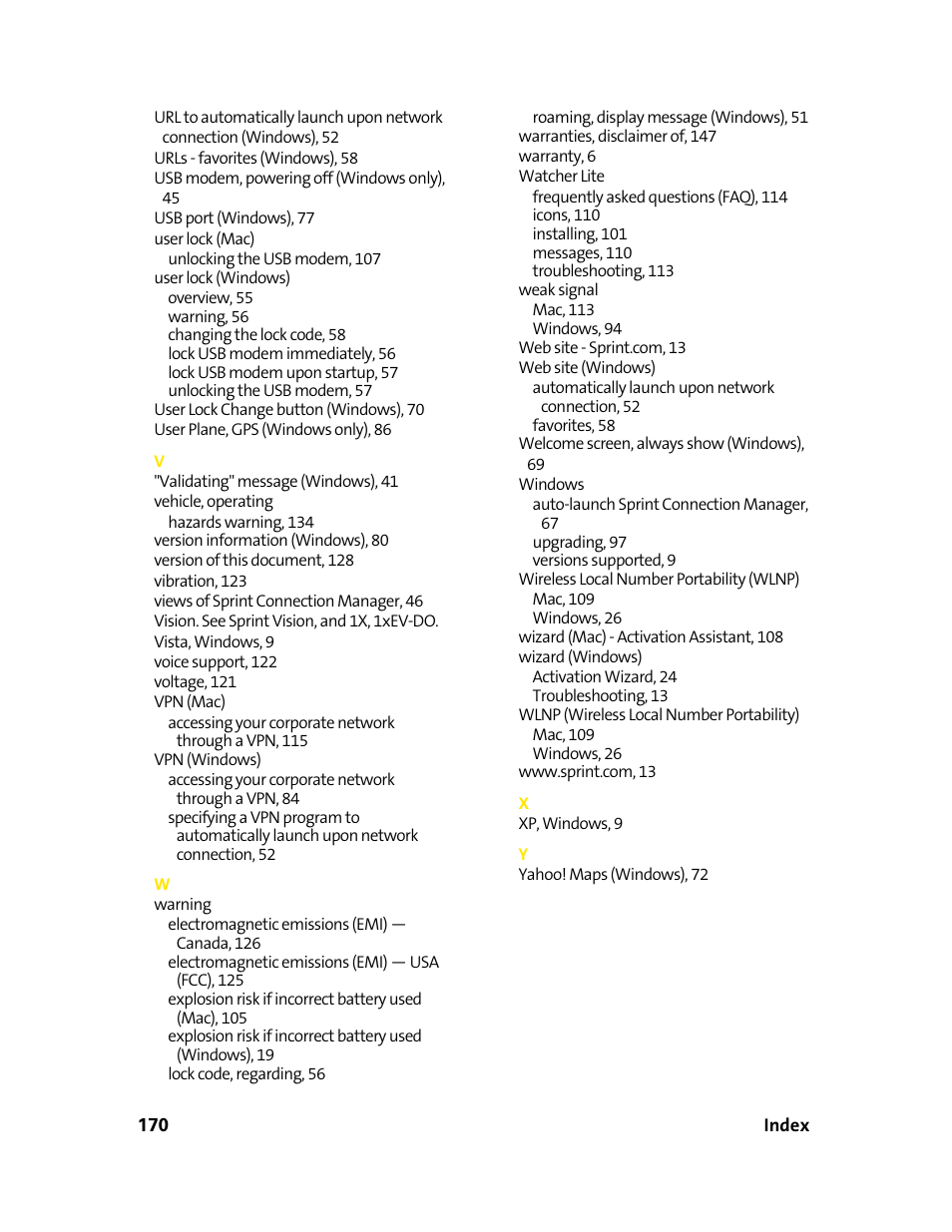 Sprint Nextel 595U User Manual | Page 178 / 178