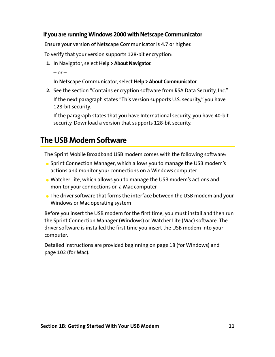 The usb modem software | Sprint Nextel 595U User Manual | Page 19 / 178