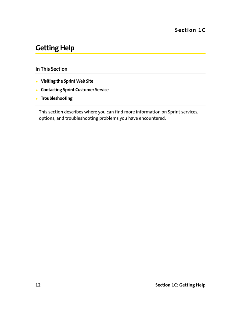 Getting help, 1c. getting help | Sprint Nextel 595U User Manual | Page 20 / 178