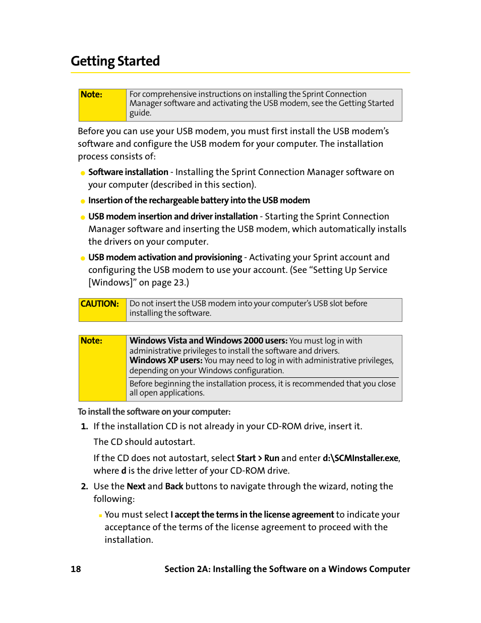 Getting started | Sprint Nextel 595U User Manual | Page 26 / 178