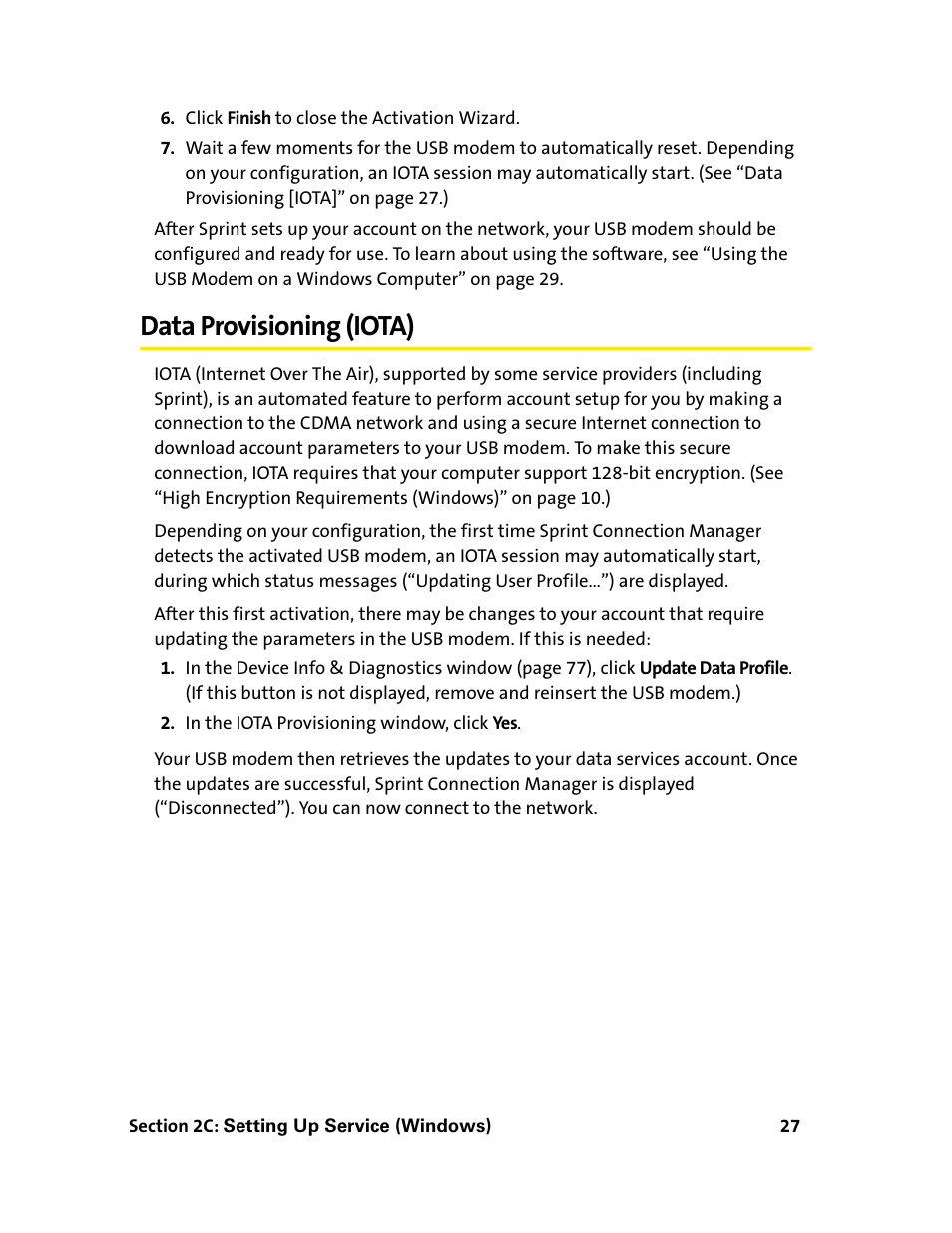 Data provisioning (iota) | Sprint Nextel 595U User Manual | Page 35 / 178