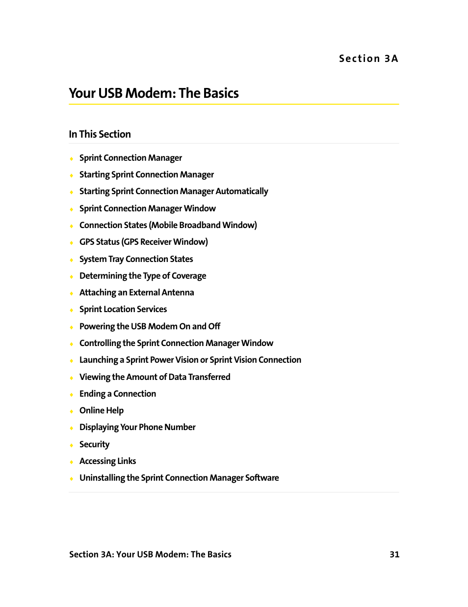 Your usb modem: thebasics, 3a. your usb modem: the basics, Your usb modem: the basics | Sprint Nextel 595U User Manual | Page 39 / 178
