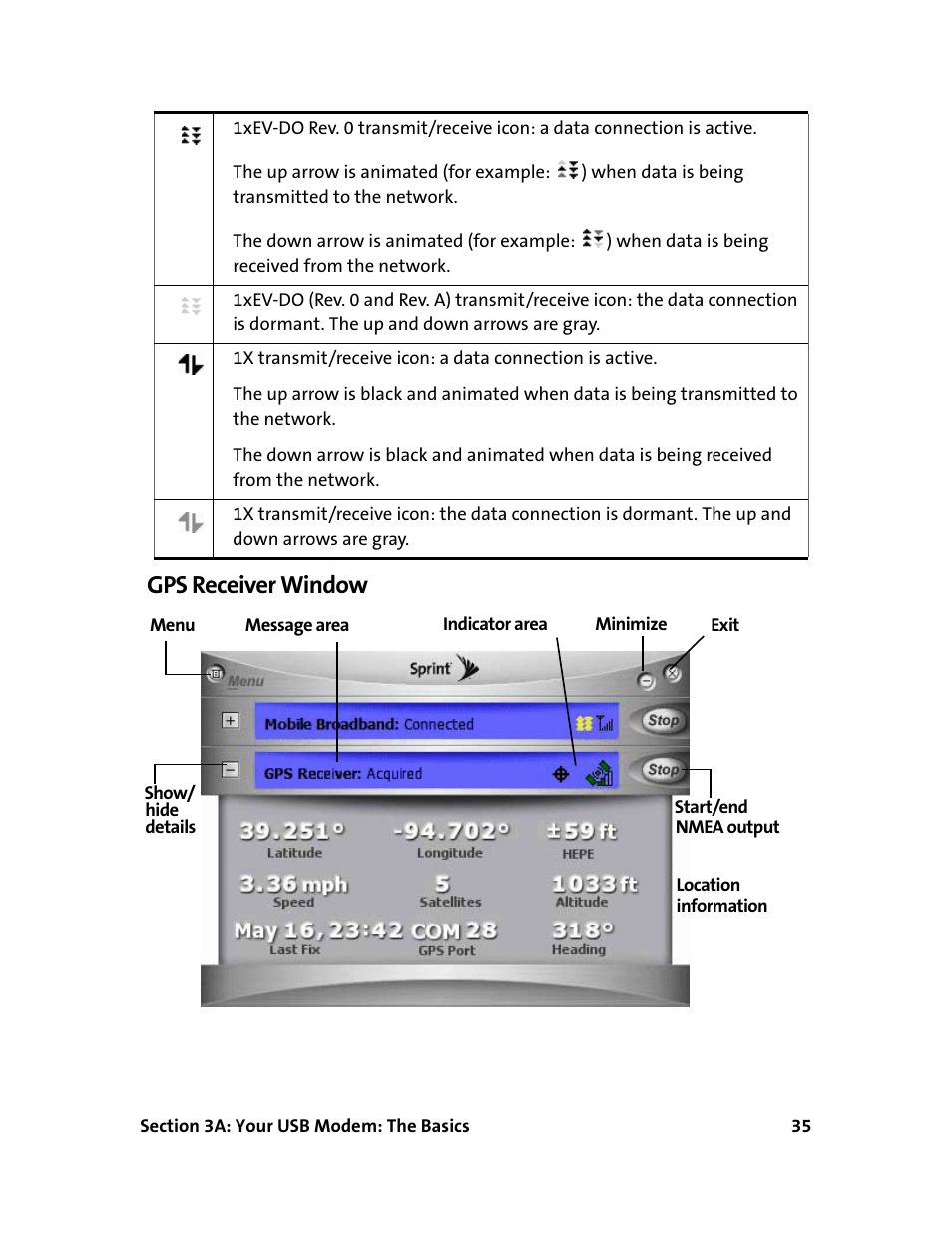Gps receiver window | Sprint Nextel 595U User Manual | Page 43 / 178