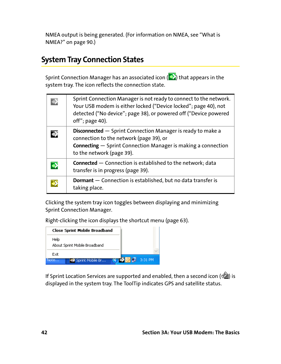 System tray connection states | Sprint Nextel 595U User Manual | Page 50 / 178