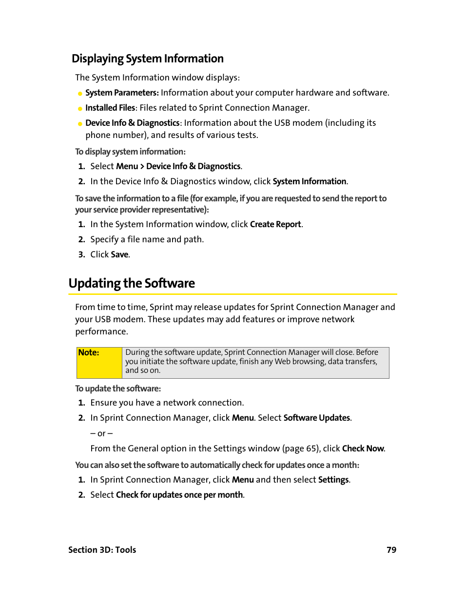 Displaying system information, Updating the software | Sprint Nextel 595U User Manual | Page 87 / 178