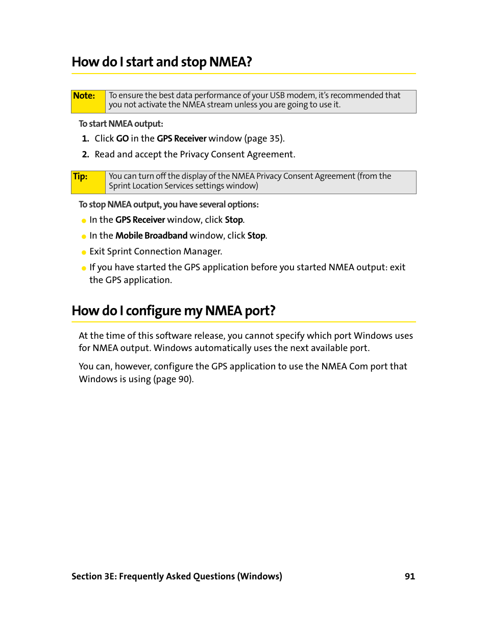 How do i start and stop nmea, How do i configure my nmea port | Sprint Nextel 595U User Manual | Page 99 / 178
