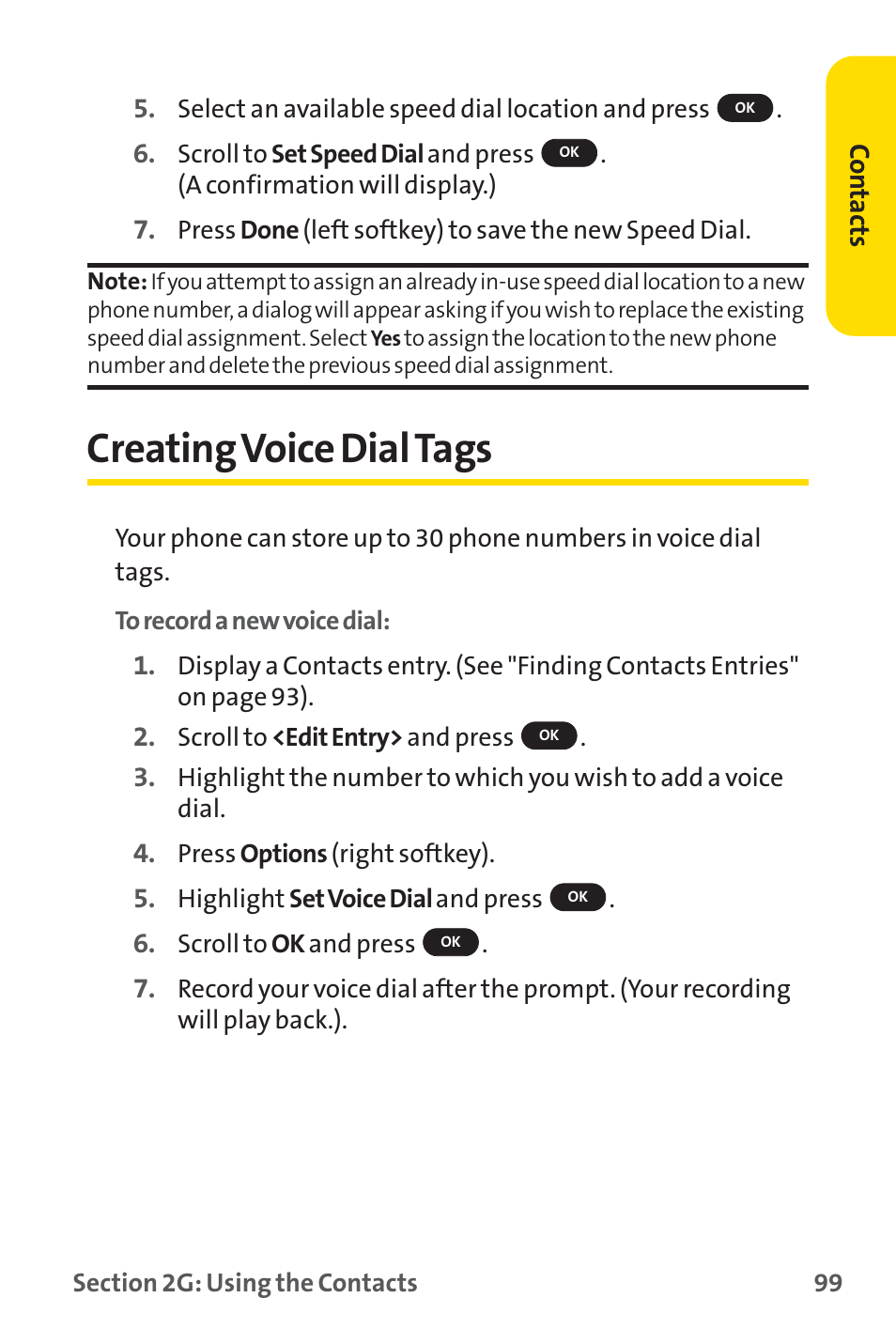 Creating voice dial tags | Sprint Nextel PM-225 User Manual | Page 107 / 216